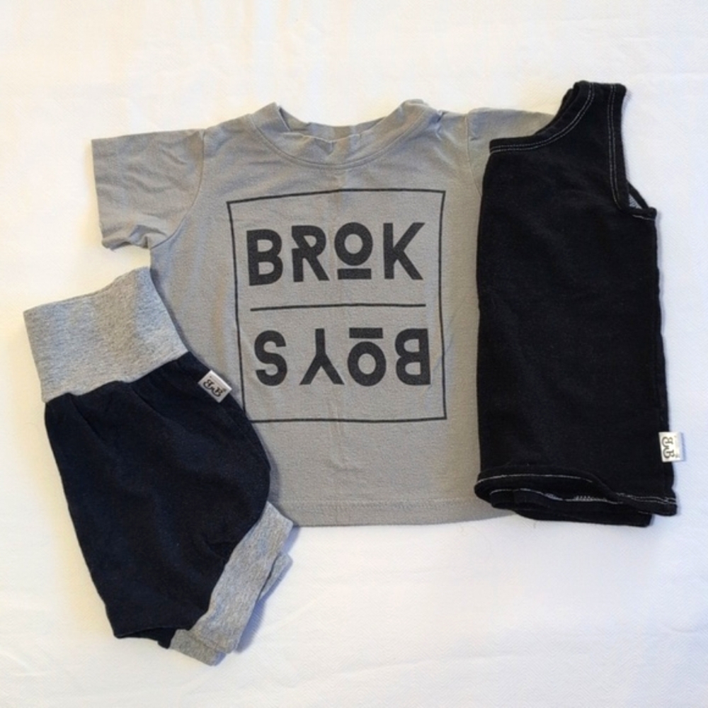 small shop brok boys 3 piece summer bundle lot 12-18 months baby toddler boy